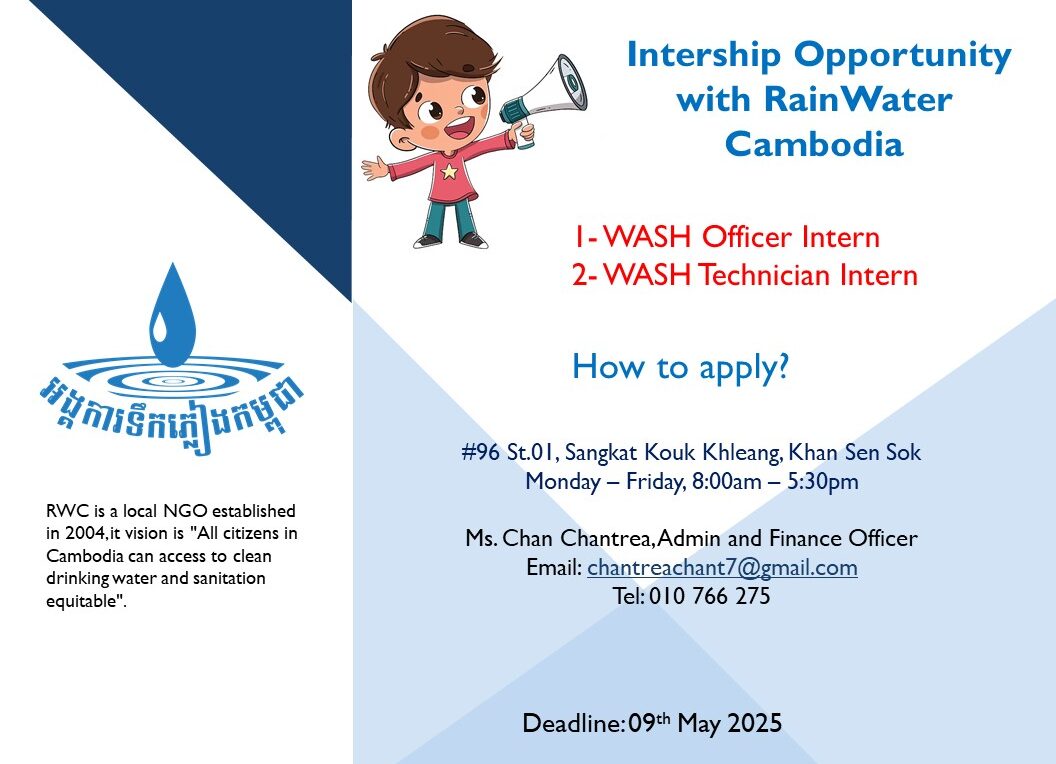 Internship Opportunity with RainWater Cambodia (RWC)